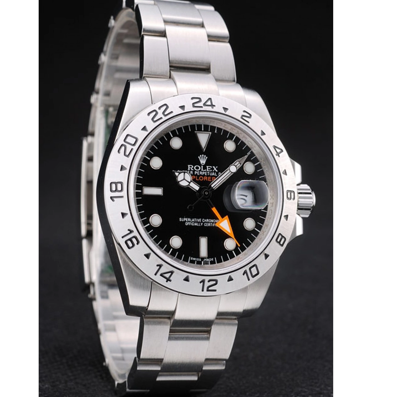 Aaa replica watch Steel Rolex Stainless Explorer Bezel Dial Black Watch 0807